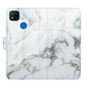 Flip pouzdro iSaprio - Xiaomi Redmi 9C - SilverMarble 15 - kapsičky na karty