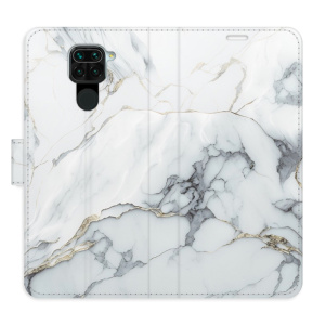 Flip pouzdro iSaprio - Xiaomi Redmi Note 9 - SilverMarble 15 - kapsičky na karty
