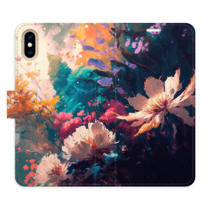 Flip pouzdro iSaprio - Apple iPhone X / XS - Spring Flowers - kapsičky na karty