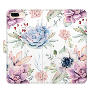 Flip pouzdro iSaprio - Apple iPhone 7 Plus / 8 Plus - Succulents Pattern - kapsičky na karty