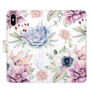 Flip pouzdro iSaprio - Apple iPhone X / XS - Succulents Pattern - kapsičky na karty