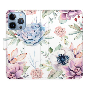 Flip pouzdro iSaprio - Apple iPhone 13 Pro - Succulents Pattern - kapsičky na karty