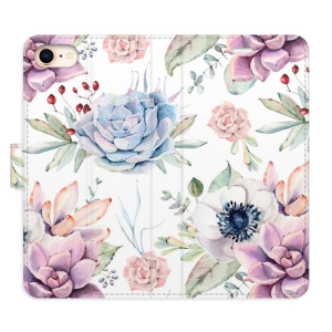 Flip pouzdro iSaprio - Apple iPhone 7 / 8 / SE 2020 / SE 2022 - Succulents Pattern - kapsičky na karty