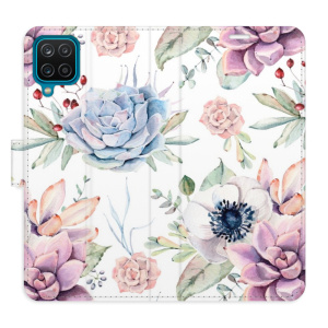 Flip pouzdro iSaprio - Samsung Galaxy A12 / M12 - Succulents Pattern - kapsičky na karty