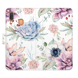 Flip pouzdro iSaprio - Samsung Galaxy A40 - Succulents Pattern - kapsičky na karty