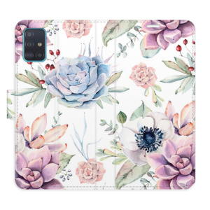 Flip pouzdro iSaprio - Samsung Galaxy A51 - Succulents Pattern - kapsičky na karty