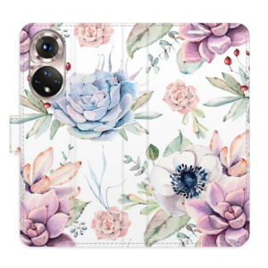 Flip pouzdro iSaprio - Honor 50 / Huawei Nova 9 - Succulents Pattern - kapsičky na karty
