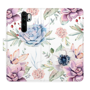 Flip pouzdro iSaprio - Xiaomi Redmi Note 8 Pro - Succulents Pattern - kapsičky na karty