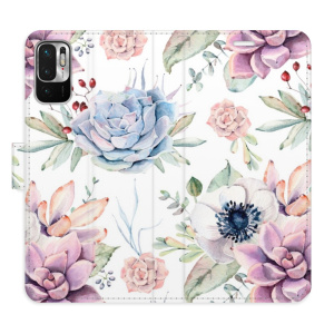 Flip pouzdro iSaprio - Xiaomi Redmi Note 10 5G - Succulents Pattern - kapsičky na karty