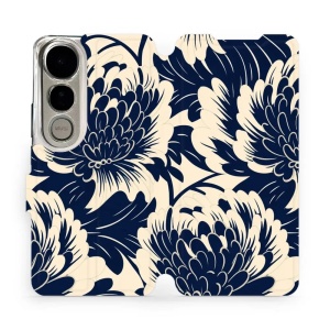 Flipové pouzdro Mobiwear - Vivo V50 Lite - VA40S Modré a béžové květy