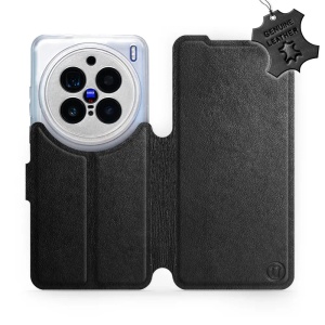 Kožené flip pouzdro Mobiwear - Vivo X200 Pro - Černé