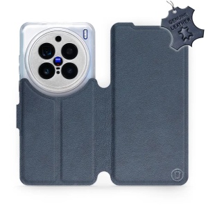 Kožené flip pouzdro Mobiwear - Vivo X200 Pro - Modré