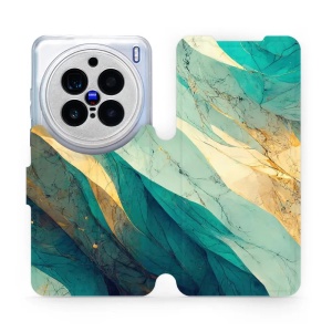 Flipové pouzdro Mobiwear - Vivo X200 Pro - VP37S Zlatavý a zelenkavý mramor