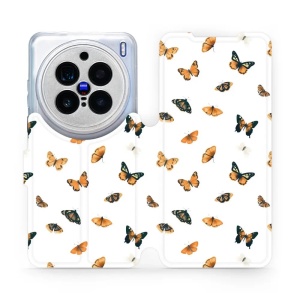 Flipové pouzdro Mobiwear - Vivo X200 Pro - VP77S Oranžoví motýlci
