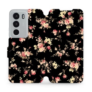 Flipové pouzdro Mobiwear - Realme C71 - VD02S Květy na černé