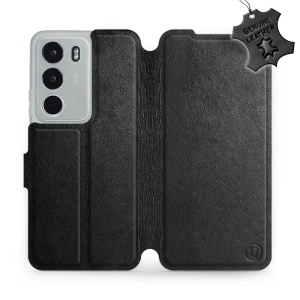 Kožené flip pouzdro Mobiwear - Realme C71 - Černé
