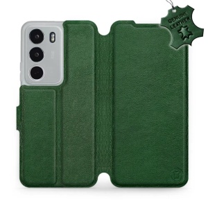 Kožené flip pouzdro Mobiwear - Realme C71 - Zelené 