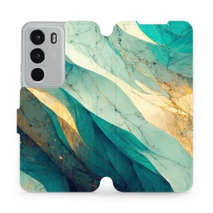 Flipové pouzdro Mobiwear - Realme C71 - VP37S Zlatavý a zelenkavý mramor