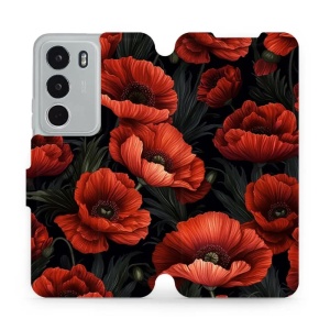 Flipové pouzdro Mobiwear - Realme C71 - VP45S Temné červené květy