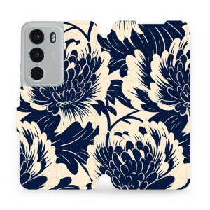 Flipové pouzdro Mobiwear - Realme C71 - VA40S Modré a béžové květy