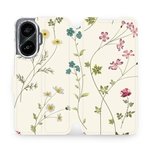 Flipové pouzdro Mobiwear - Xiaomi Poco F7 - MD03S Tenké rostlinky s květy