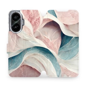 Flipové pouzdro Mobiwear - Xiaomi Poco F7 - VP33S Růžový a zelenkavý mramor