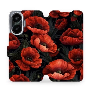 Flipové pouzdro Mobiwear - Xiaomi Poco F7 - VP45S Temné červené květy