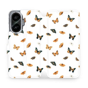 Flipové pouzdro Mobiwear - Xiaomi Poco F7 - VP77S Oranžoví motýlci