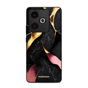 Lesklý kryt Mobiwear Glossy - Realme GT 7T - G021G Černý a zlatavý mramor