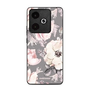 Lesklý kryt Mobiwear Glossy - Realme GT 7T - G034G - Květy na šedém pozadí