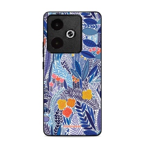 Lesklý kryt Mobiwear Glossy - Realme GT 7T - G037G - Modrá květena