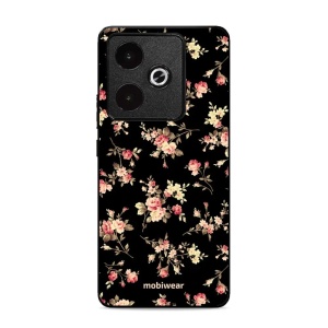 Lesklý kryt Mobiwear Glossy - Realme GT 7T - G039G - Květy na černé
