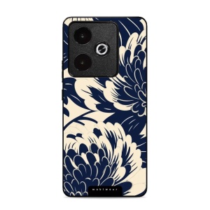 Lesklý kryt Mobiwear Glossy - Realme GT 7T - GA40G Modré a béžové květy