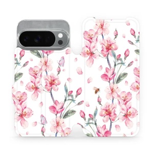 Flipové pouzdro Mobiwear - Google Pixel 10 Pro - M124S Růžové květy