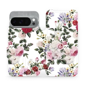 Flipové pouzdro Mobiwear - Google Pixel 10 Pro - MD01S Růže na bílé