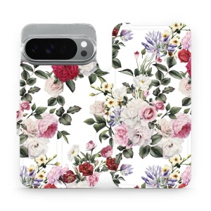 Flipové pouzdro Mobiwear - Google Pixel 10 Pro XL - MD01S Růže na bílé