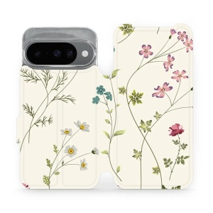 Flipové pouzdro Mobiwear - Google Pixel 10 - MD03S Tenké rostlinky s květy