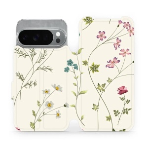 Flipové pouzdro Mobiwear - Google Pixel 10 Pro - MD03S Tenké rostlinky s květy