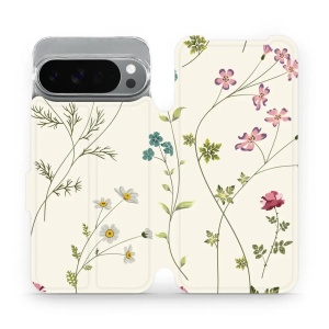 Flipové pouzdro Mobiwear - Google Pixel 10 Pro XL - MD03S Tenké rostlinky s květy