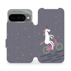 Flipové pouzdro Mobiwear - Google Pixel 10 - V024P Jednorožec na kole