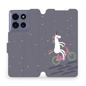 Flipové pouzdro Mobiwear - Motorola Moto G86 5G - V024P Jednorožec na kole
