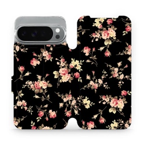 Flipové pouzdro Mobiwear - Google Pixel 10 Pro XL - VD02S Květy na černé