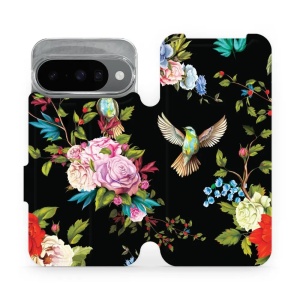 Flipové pouzdro Mobiwear - Google Pixel 10 - VD09S Ptáčci a květy