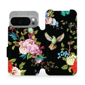 Flipové pouzdro Mobiwear - Google Pixel 10 Pro - VD09S Ptáčci a květy