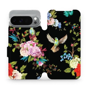 Flipové pouzdro Mobiwear - Google Pixel 10 Pro XL - VD09S Ptáčci a květy