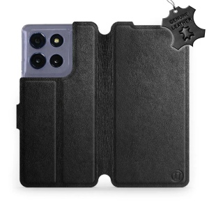 Kožené flip pouzdro Mobiwear - Motorola Moto G86 5G - Černé