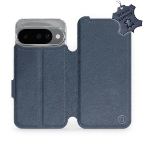Kožené flip pouzdro Mobiwear - Google Pixel 10 - Modré
