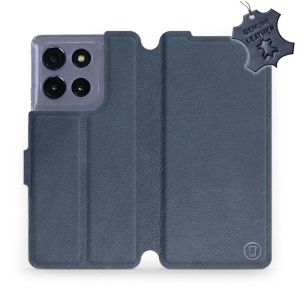 Kožené flip pouzdro Mobiwear - Motorola Moto G86 5G - Modré