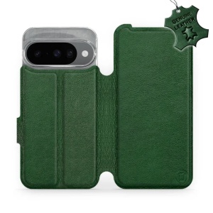 Kožené flip pouzdro Mobiwear - Google Pixel 10 - Zelené 
