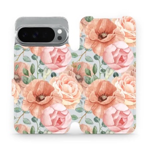 Flipové pouzdro Mobiwear - Google Pixel 10 Pro XL - MP02S Pastelové květy